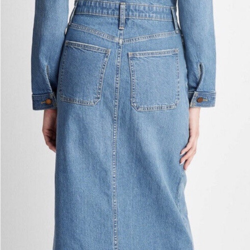 Universal Thread Light Blue Denim Maxi Dress with Front Slit - Picture 2 of 3